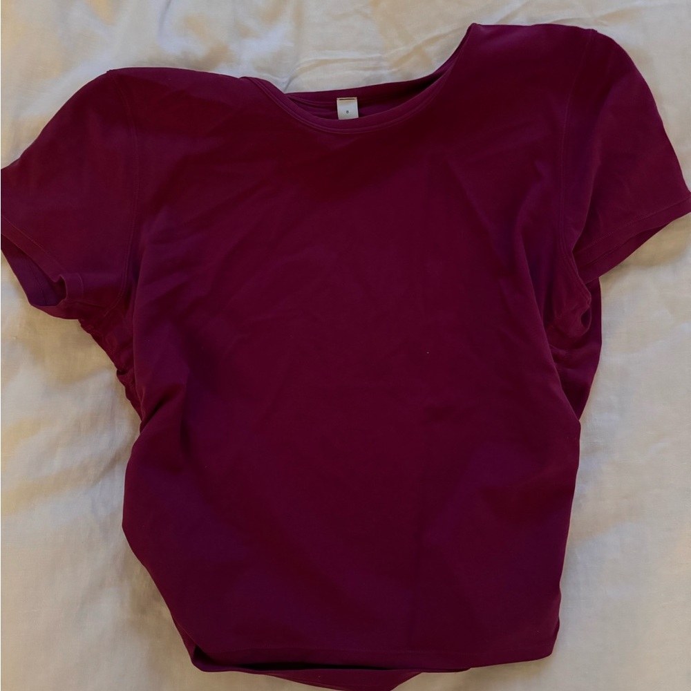 Lululemon Cropped Rouched Tee - Size 8